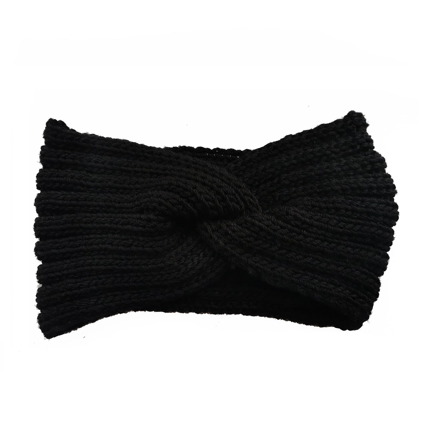 Winter Fashion Elastic Knit Headband - Solid Color with Cute Knot & Snug Fit