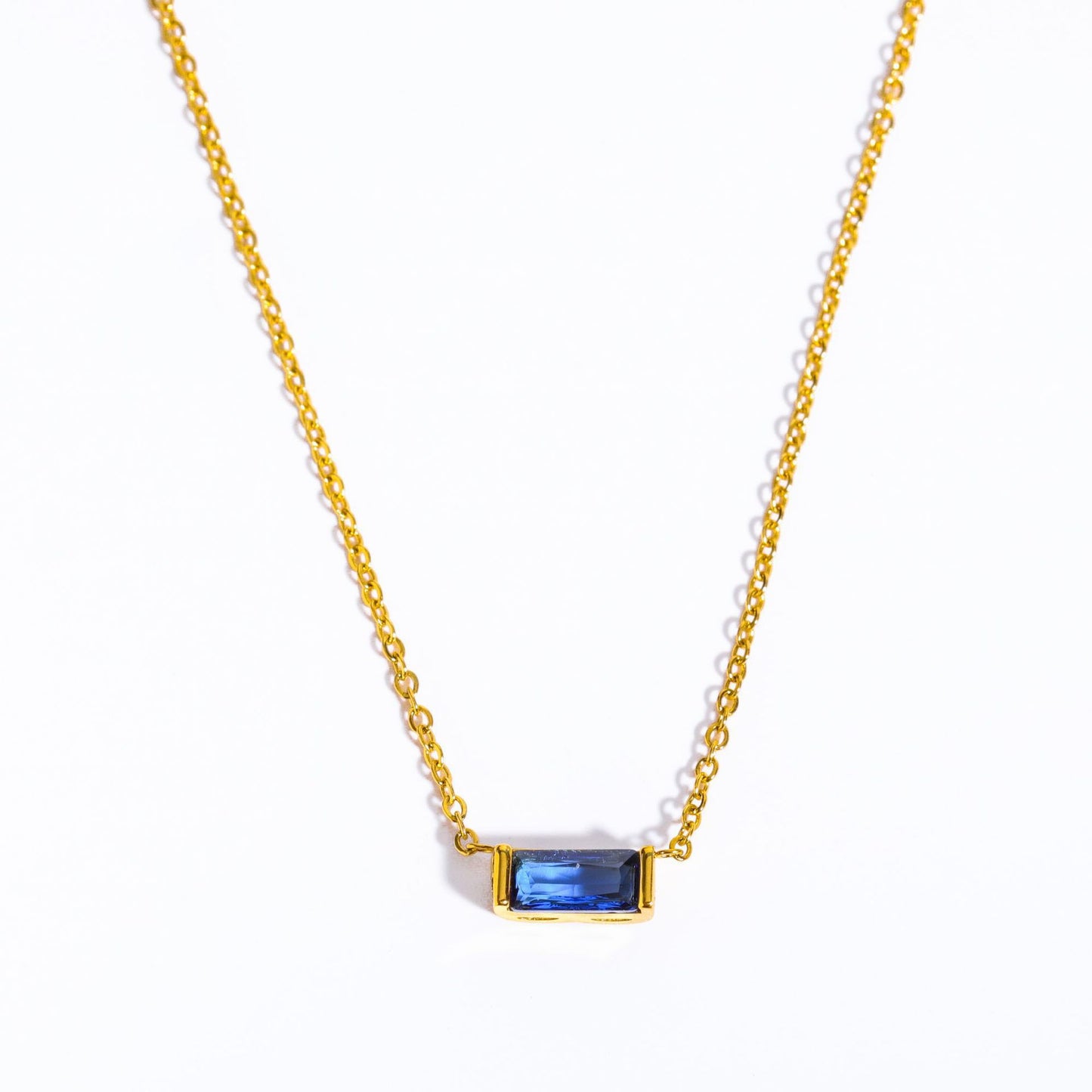 Black Friday Emily Birthstone Necklace - Caitlin's Minimalist Rectangle Pendant | Gold/Silver Custom Gift for Her