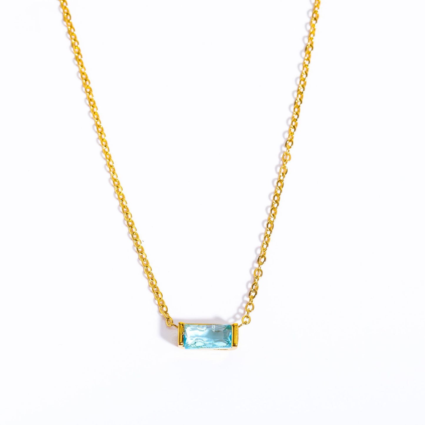 Black Friday Emily Birthstone Necklace - Caitlin's Minimalist Rectangle Pendant | Gold/Silver Custom Gift for Her