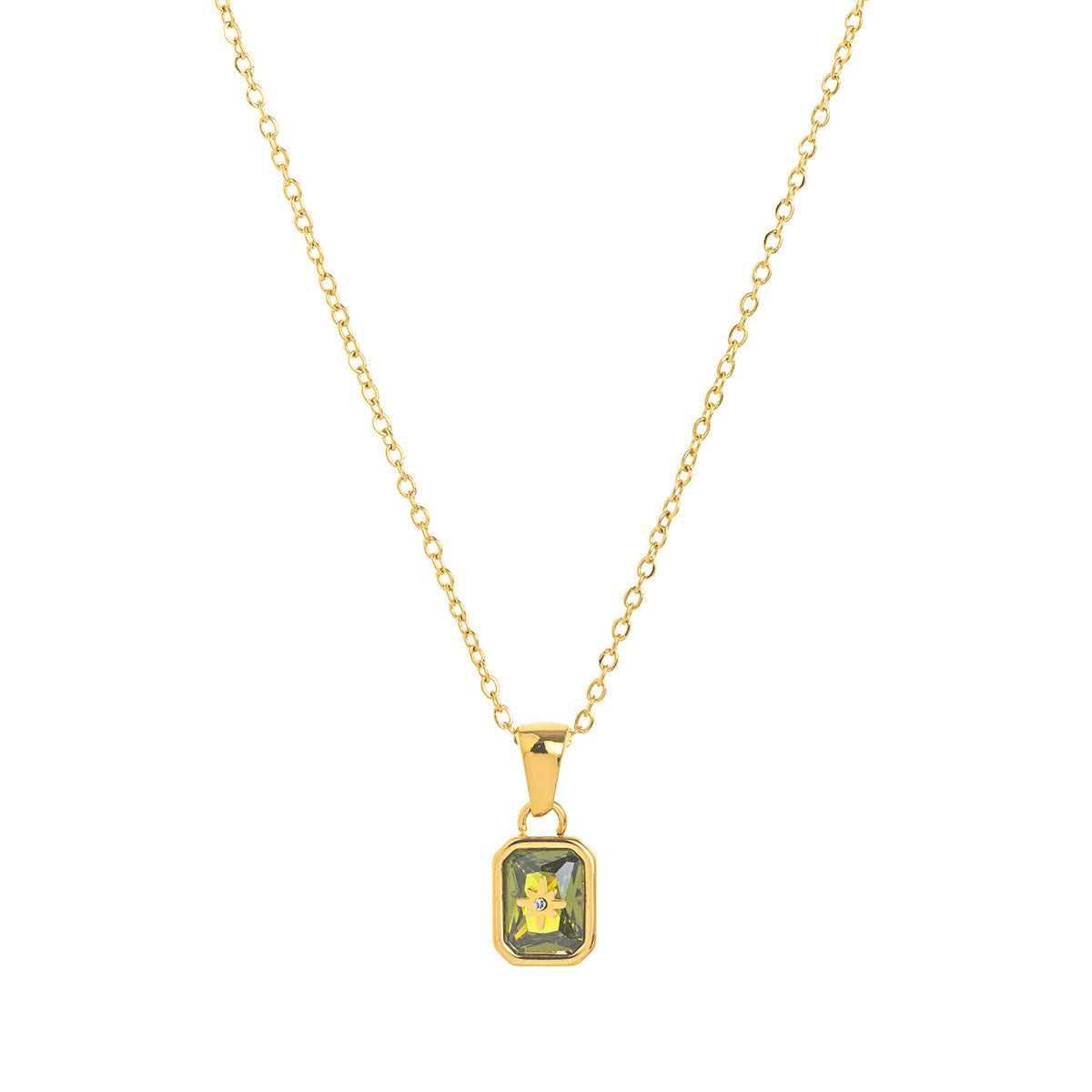 North Star Birthstone Pendant Necklace - Caitlyn Minimalist Custom Gemstone | Personalized Gift for Her