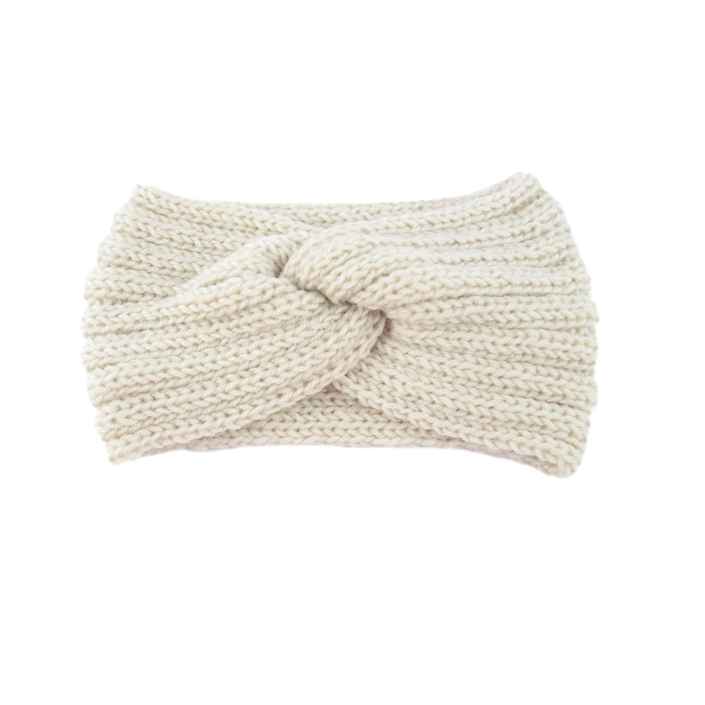 Winter Fashion Elastic Knit Headband - Solid Color with Cute Knot & Snug Fit