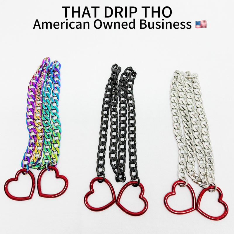 ThatDripTho Heart O-Ring Slip Chain – Punk Style Adjustable Unisex Daily Jewelry