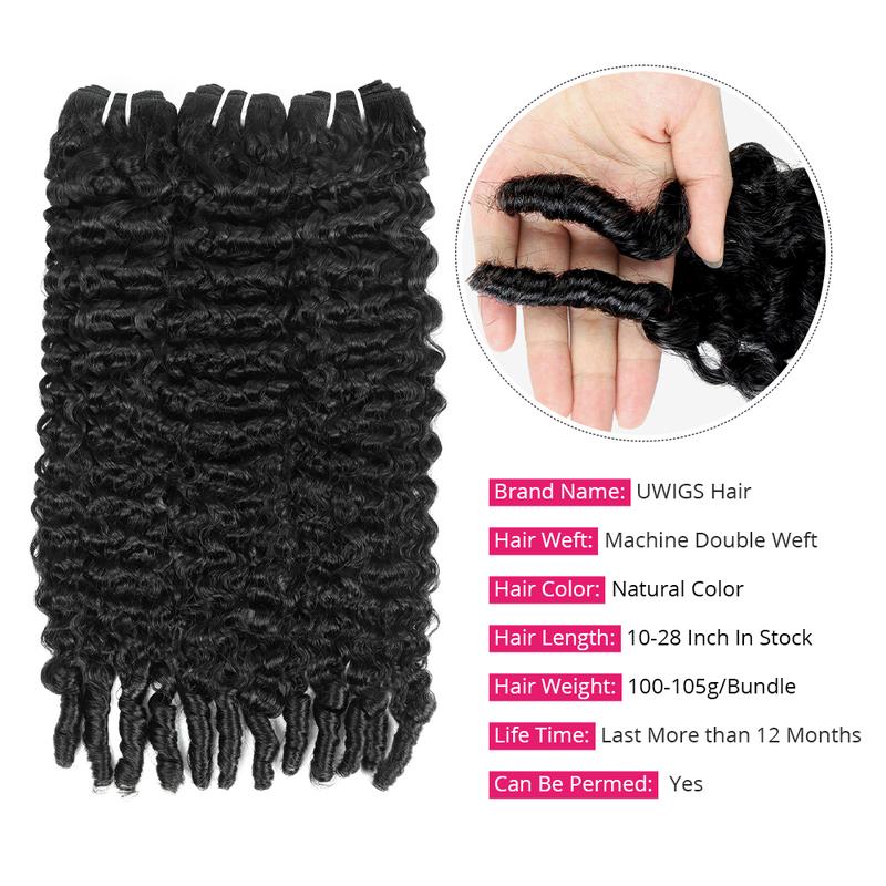 【New Product】Burmese Raw Curly Hair Bundles - 1/3/4 Pieces Outdoorfun Human Hair Extensions
