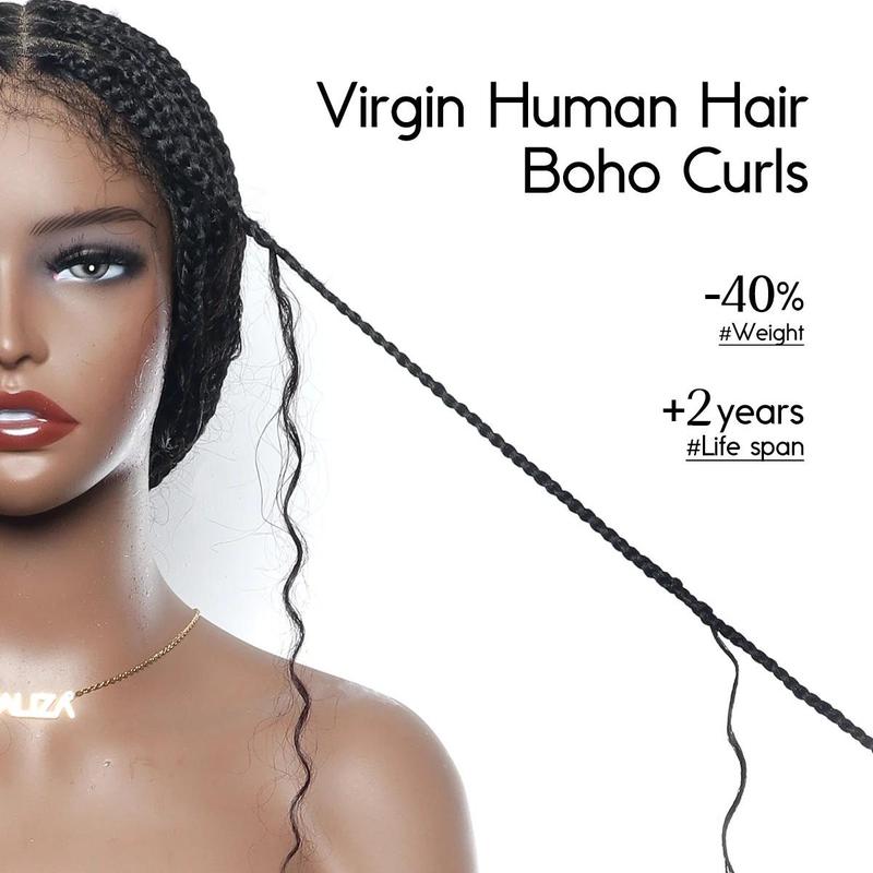 JALIZA 24"/36" Boho Box Braids Wig - 100% Human Hair Blend | Pre-Cut Transparent Lace 86 Strands