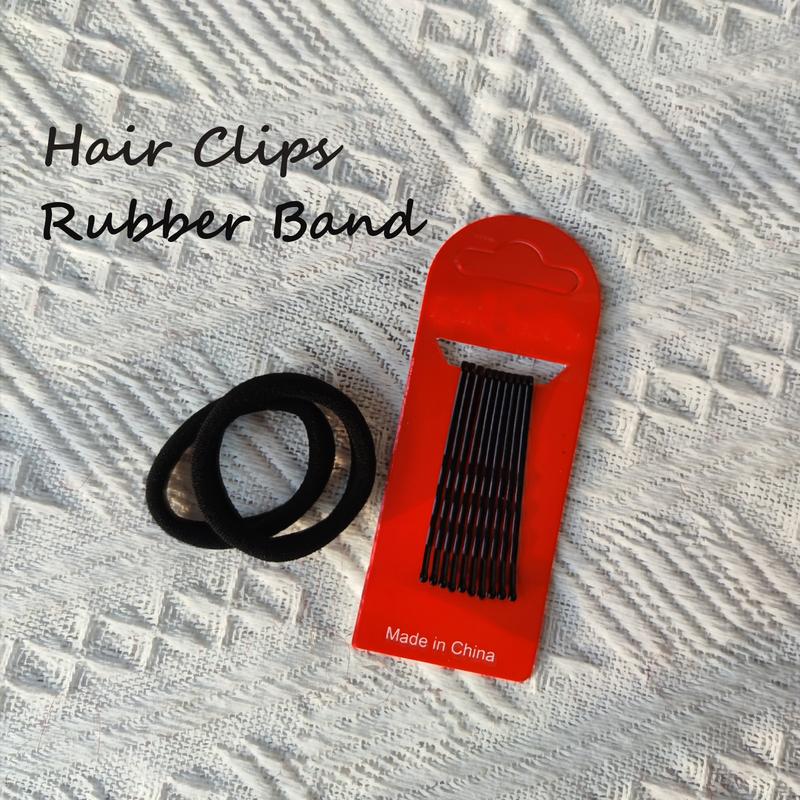 ZGYAIR Hair Clips & Black Elastic Bands - Ponytail Holders for Thick & Curly Hair
