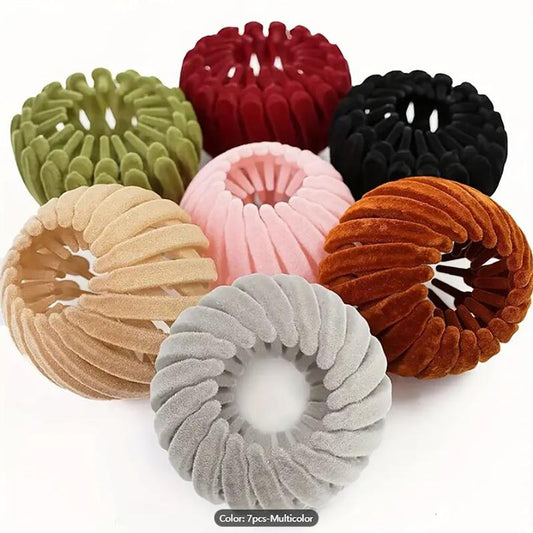 7Pcs Bohemian Bird Nest Hair Clips, Elegant Bun Makers for Women