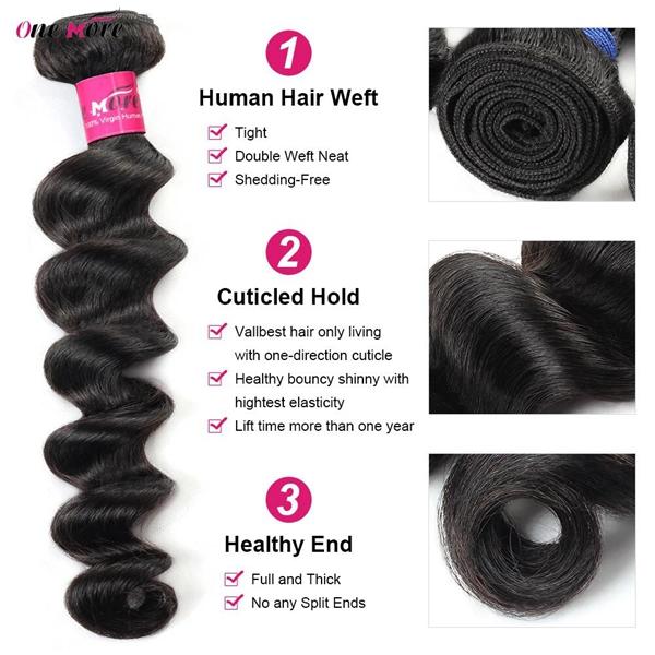 Brazilian Raw Human Hair Bundles - Thick Loose Deep Wave Quick Weave (1/3/4 Pieces)