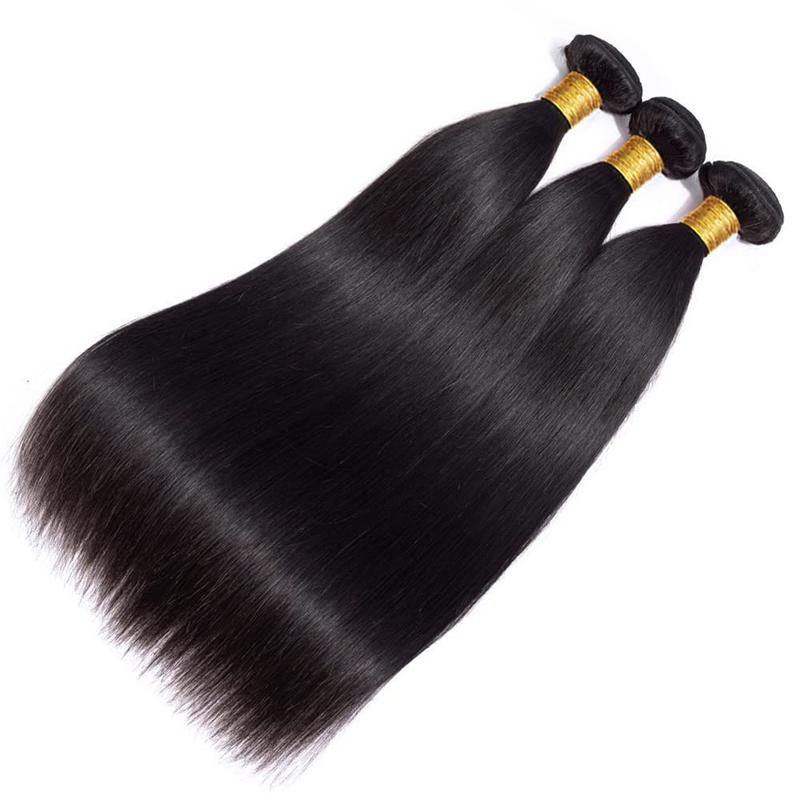 Vinisay Brazilian Virgin Hair Bundles - Body Wave/Straight Quick Weave 12-30" Natural Black
