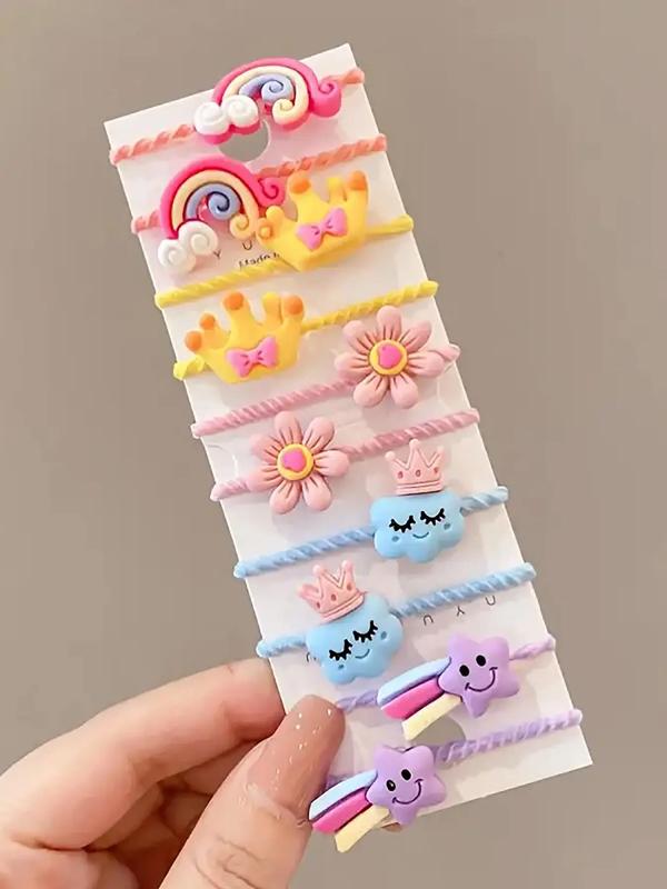 60-100 Pcs Random Color Cartoon Hair Ties - Cute Animal & Fruity Designs, Fashion Set for Women & Girls