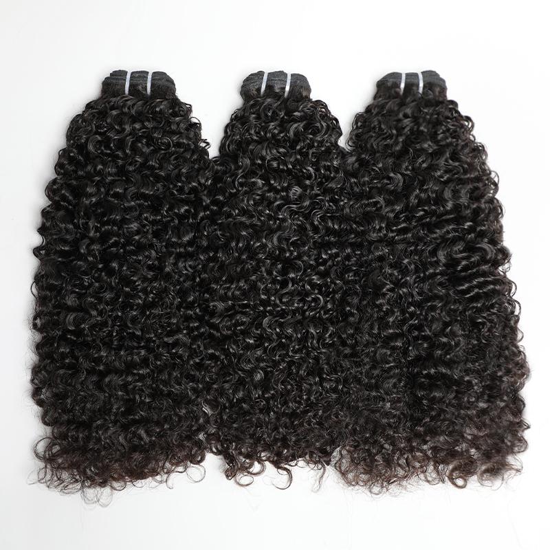 100% Raw Burmese Curly Virgin Hair Bundles - Natural Black Spiral Weft Extensions for Black Women
