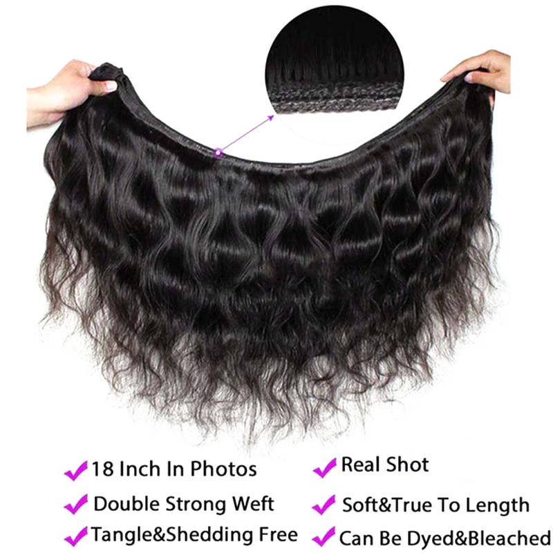 Virgin Human Hair Body Wave Bundles with 4x4/2x6 Lace Closure - 12-28 Inches TikTokShopBlackFriday