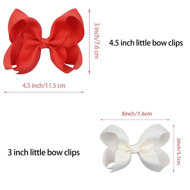 40 Pcs Grosgrain Ribbon Hair Bows Clips, 4.5 Inch & 3 Inch Boutique Alligator Clips Barrettes, Assorted Pairs Hair Accessories for Girls
