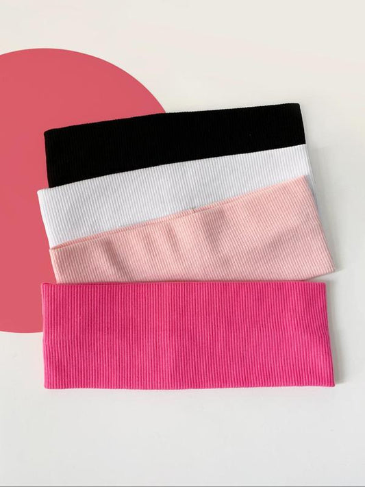 4 Pack Colorblock Headbands - Women Girls Casual Sports Workout Headwear, Fashion Party Daily Hair