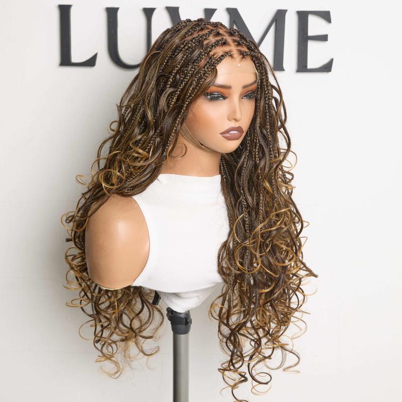 Luvme 26 Inch Bohemian French Curl Wig - Full HD Lace Pre-Plucked Pre-Cut Lace, Knotless Natural Hairline