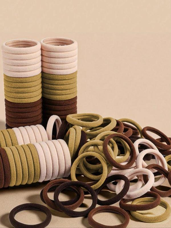 Women's Minimalist Elastic Hair Tie - Summer Simple Solid Color, Casual Daily Ponytail Accessory