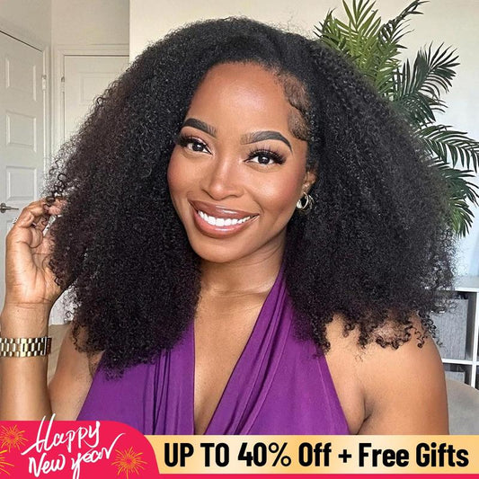 3-in-1 Beginner Friendly Afro Curly Half Wig | OQ HAIR Wear & Go Glueless, 180%/250% Density, Drawstring Cap, Invisible Hairline