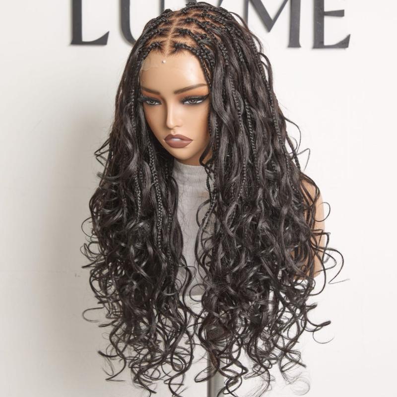 Luvme 26 Inch Bohemian French Curl Wig - Full HD Lace Pre-Plucked Pre-Cut Lace, Knotless Natural Hairline