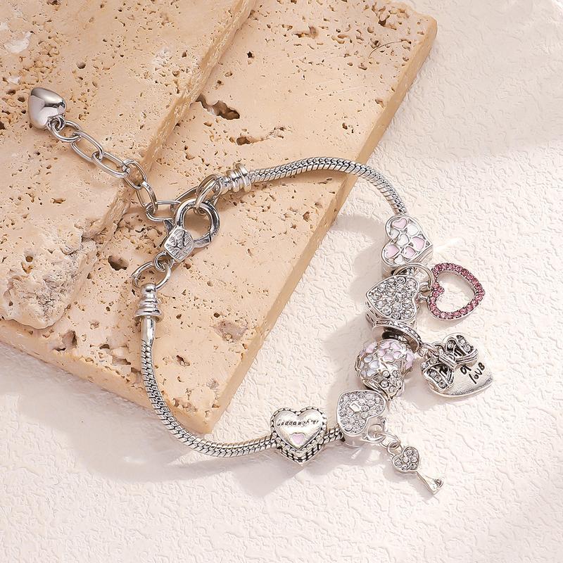 Dainty Heart CZ Cartoon Friendship Bracelet - Adjustable Snake Chain, Perfect Gift for Women, Friends, Mom & Teens
