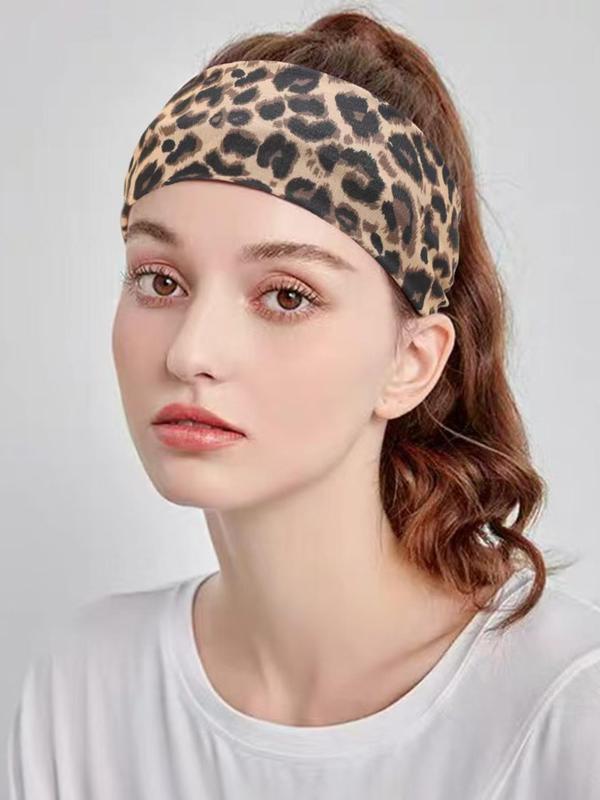Women's Leopard Print Hair Tie - Casual Minimalist Headwear, Versatile for Thick Hair & Parties