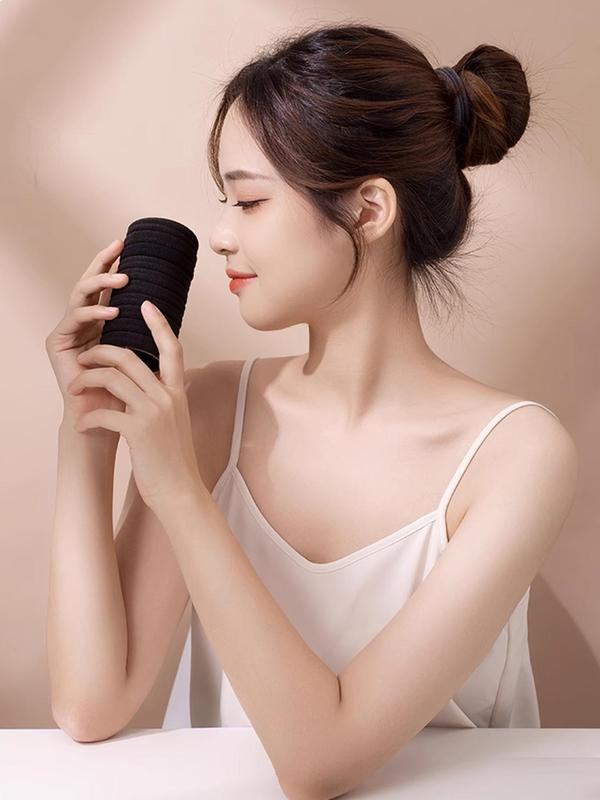 Women's Minimalist Elastic Hair Tie - Summer Simple Solid Color, Casual Daily Ponytail Accessory