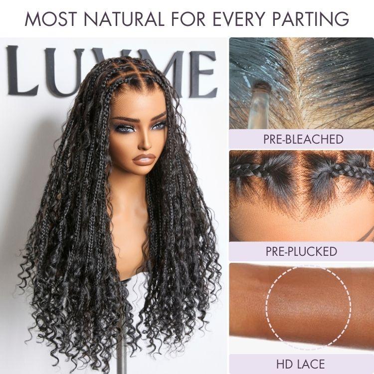 1. Luvme 26" Knotless Bohemian Braid Wig - Full Lace Invisible Drawstring, Flexible Fit Natural Scalp