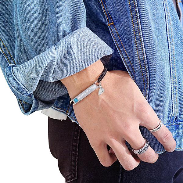 Couple Magnetic Heart Charm Bracelets - Rhinestone Decor, Rose Gift Box (1 Set) | Trendy BF/GF Jewelry for Birthdays