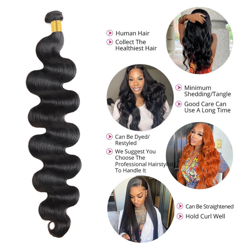 Brazilian Virgin Human Hair 30 Inch - 134 Strands Wave Straight Traditional Sew-In Quick Weave