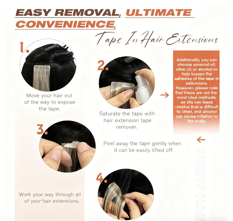 Sunny Invisible Tape in Hair Extensions - 100% Real Human Hair Natural Straight Silky