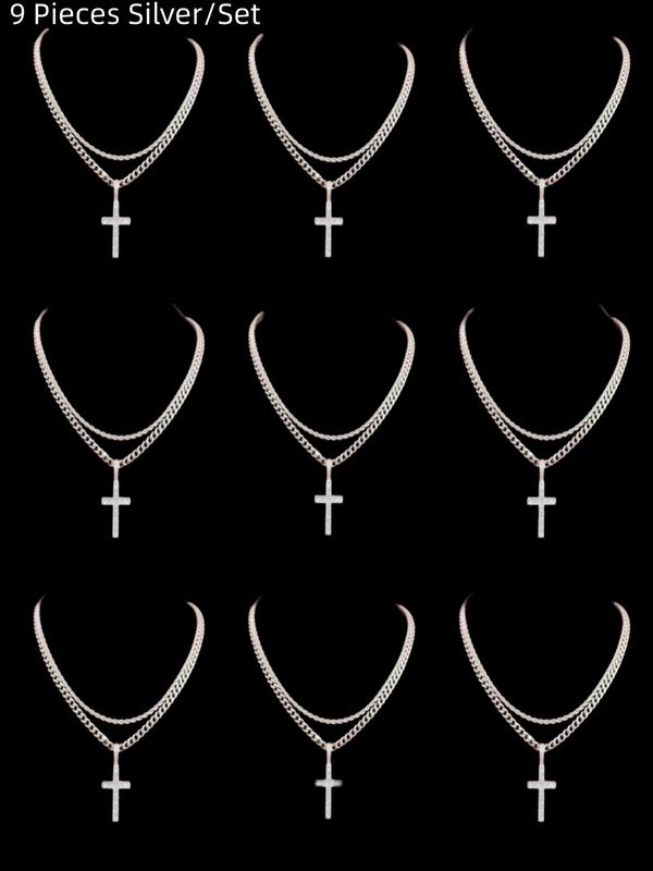 Unisex Hip Hop Rhinestone Cross Necklace – Stainless Steel Twist Chain | Daily/Gift Jewelry