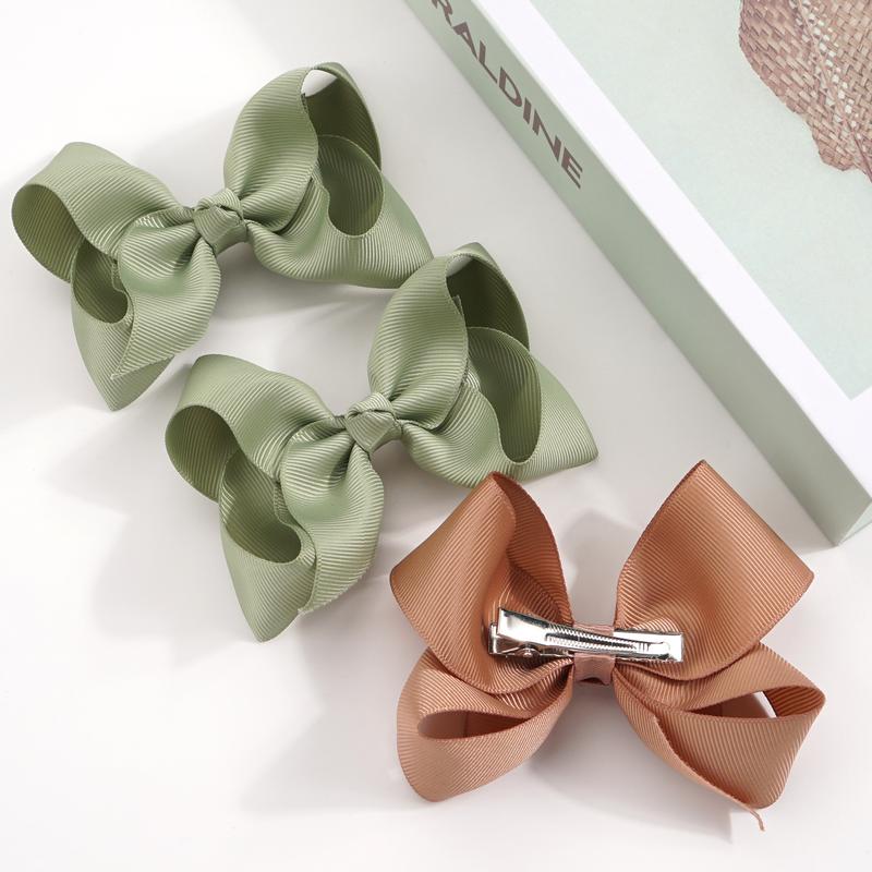 40 Pcs Grosgrain Ribbon Hair Bows Clips, 4.5 Inch & 3 Inch Boutique Alligator Clips Barrettes, Assorted Pairs Hair Accessories for Girls