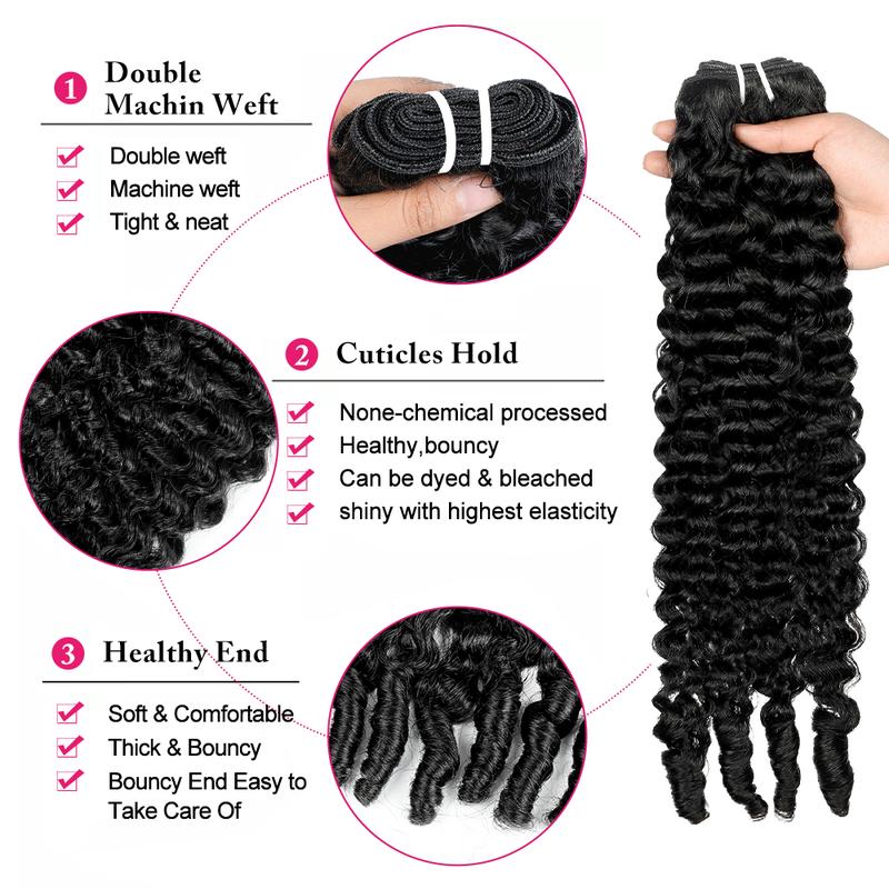 【New Product】Burmese Raw Curly Hair Bundles - 1/3/4 Pieces Outdoorfun Human Hair Extensions
